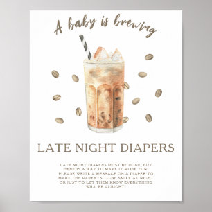 Kaffee - Späte Nacht Windeln Spiel Poster