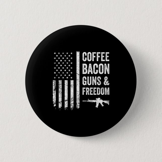 Kaffee Speck Waffen &amp; Dom - Bbq Grill Lustige  Button (Vorderseite)