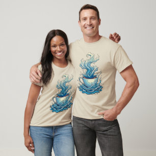 Kaffee-Splash: Dynamische Kunst T-Shirt