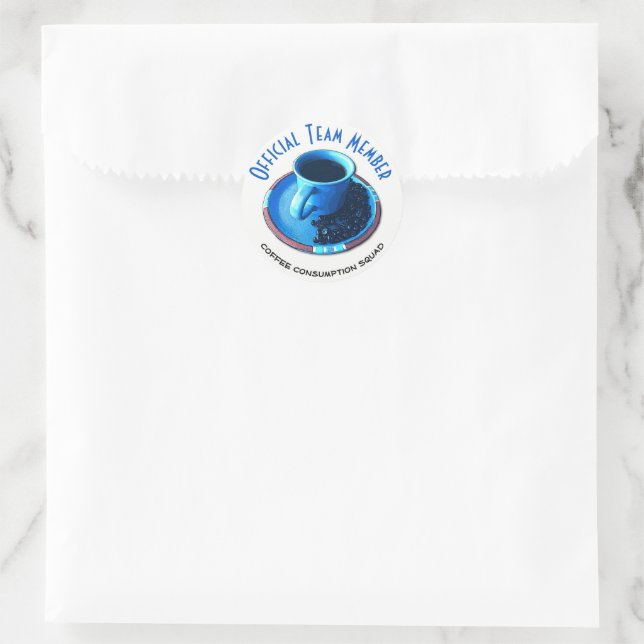 Kaffee-Squad-Cup und Saucer Custom Runder Aufkleber (Tasche)