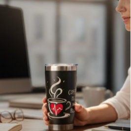 Kaffee steckt in meinem Blut Thermobecher