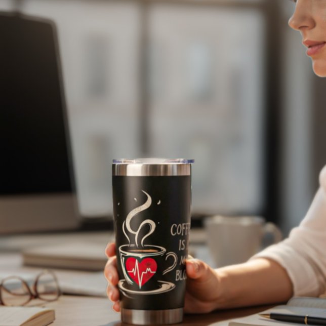 Kaffee steckt in meinem Blut Thermobecher (Von Creator hochgeladen)