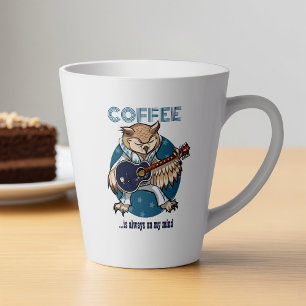 Kaffee steht mir immer auf dem Cartoon der Gitarre Milchtasse