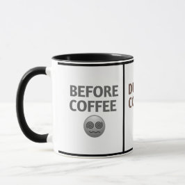 Kaffee-Stimmungs-Vektor-Kunst vor, während und nac Tasse