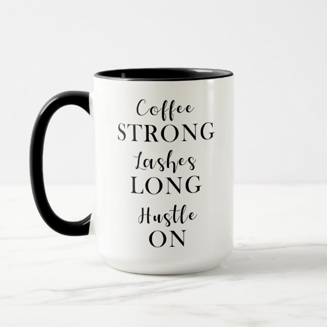 Kaffee Strong Lashes Long Hustelkaffee Tasse (Links)