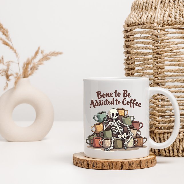 Kaffee-Sucht Skelett-Tasse Kaffeetasse (Von Creator hochgeladen)