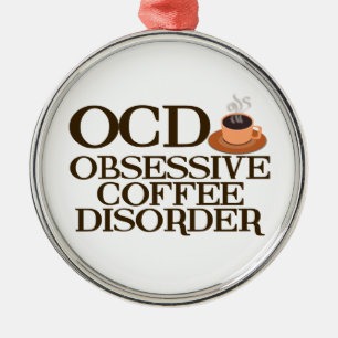 Kaffee-Süchtiger Silbernes Ornament