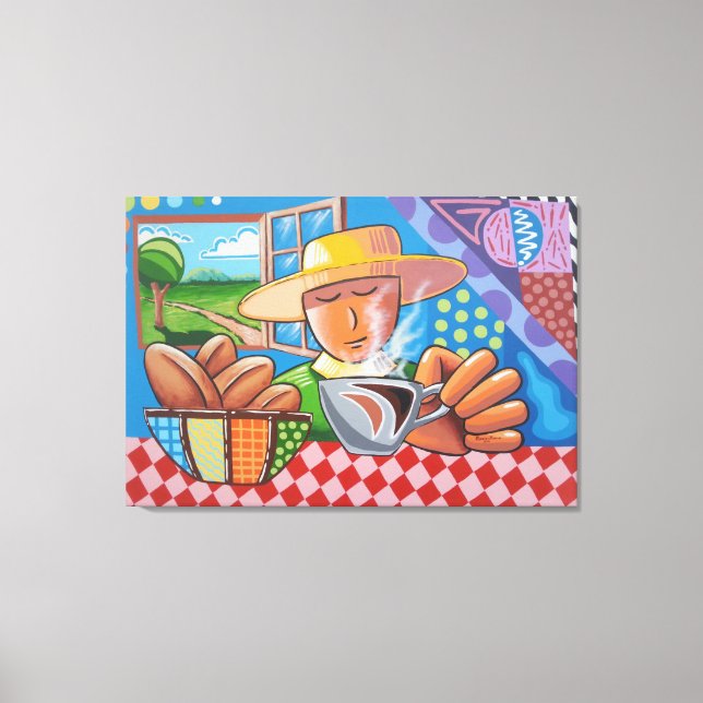 KAFFEE SÜDAMERIKANISCHE STRETCHED LEINWAND ART DRU (Vorderseite)