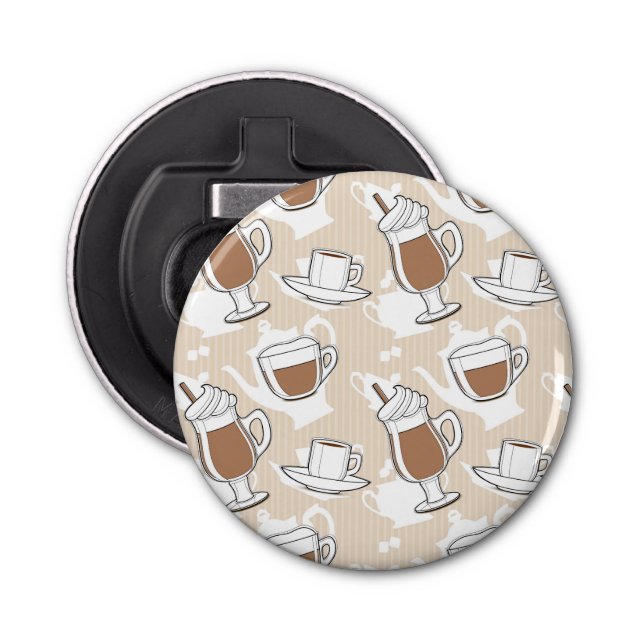 Kaffee, süßes Muster Flaschenöffner (Vorderseite)