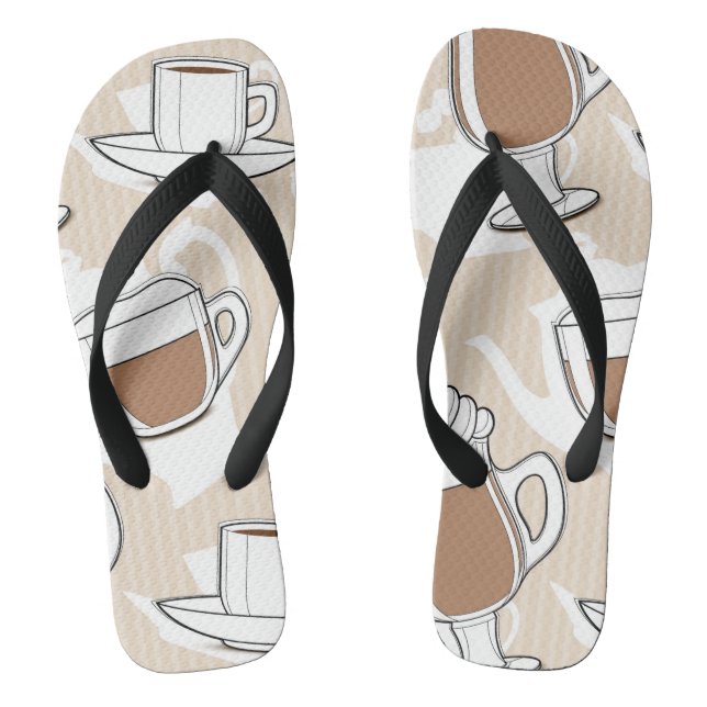 Kaffee, süßes Muster Flip Flops (Fußbett)