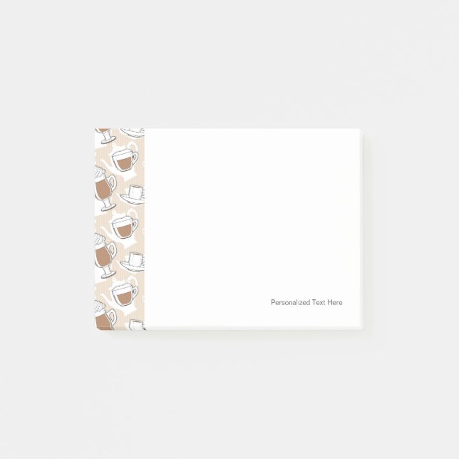 Kaffee, süßes Muster Post-it Klebezettel (Vorderseite)