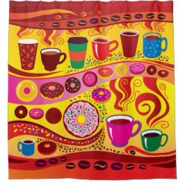Kaffee-Swirbel und Zuckerrausch Duschvorhang