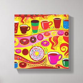 Kaffee-Swirbel und Zuckerrausch Leinwanddruck
