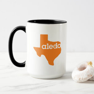Kaffee-Tasse Aledos Texas - orange u. schwarz mit Tasse