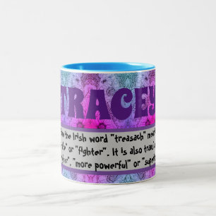 Kaffee-Tasse - Bird & Floral (Names-Tracy) Zweifarbige Tasse