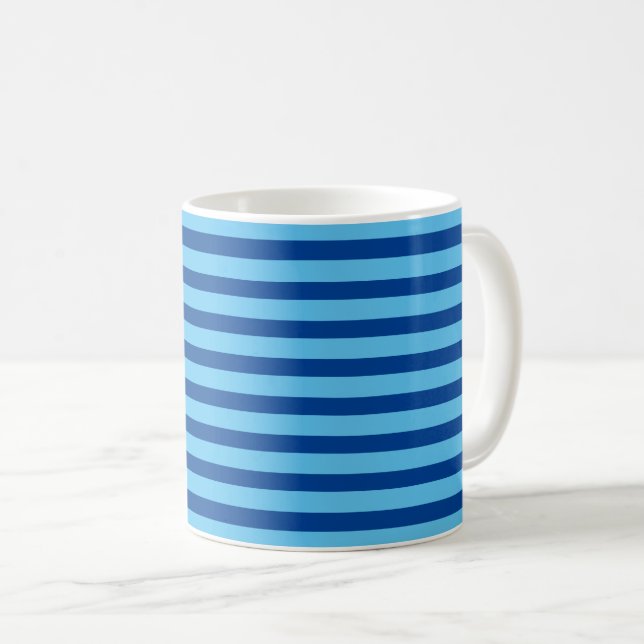 Kaffee Tasse-blaue Streifen Kaffeetasse (VorderseiteRechts)