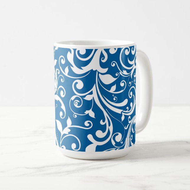 Kaffee Tasse-Blue-Wirbel Kaffeetasse (VorderseiteRechts)