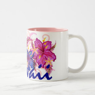 Kaffee-Tasse bunter Blumen Hawaiis künstlerische Zweifarbige Tasse