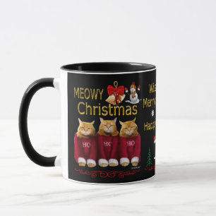 Kaffee-Tasse des Meowy Weihnachtsglücklichen neuen Tasse