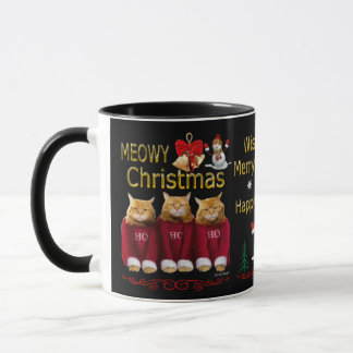 Kaffee-Tasse des Meowy Weihnachtsglücklichen neuen Tasse