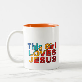 Kaffee-Tasse: Dieses Mädchen Lieben Jesus Zweifarbige Tasse