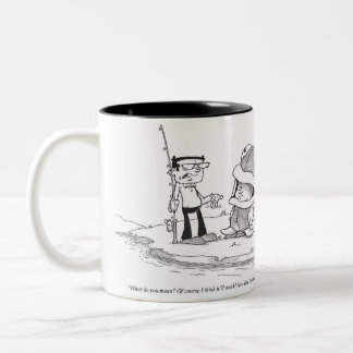 Kaffee-Tasse - Fischen-Cartoon - Fisch-Kostüm Zweifarbige Tasse
