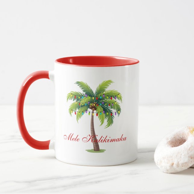 Kaffee Tasse Frohe Weihnachten/Mele Kalikimaka (Mit Donut)
