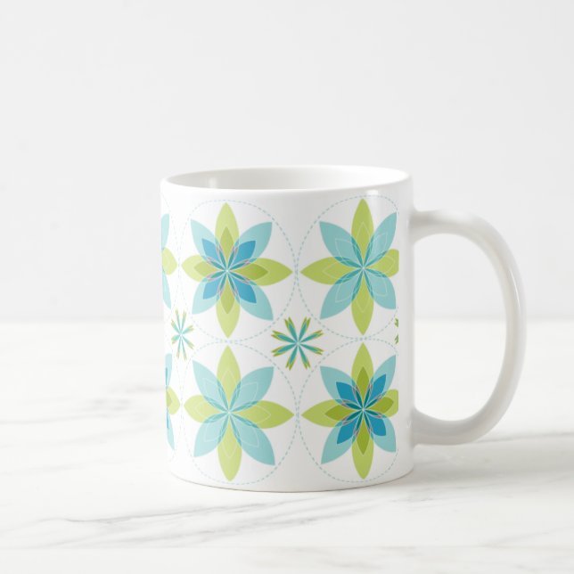 Kaffee-Tasse Geoblüte-seafoam Tasse (Rechts)