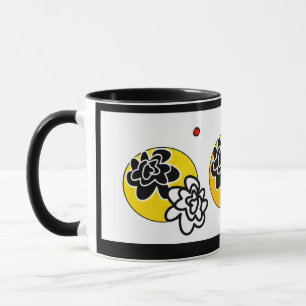 Kaffee-Tasse geometrisches rotes Gelb freundlicher Tasse