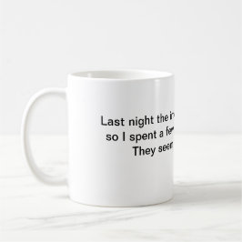 Kaffee-Tasse gestern Abend hörte auf zu arbeiten Kaffeetasse