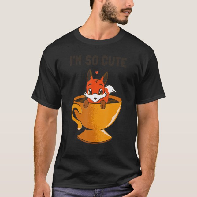 Kaffee Tasse Herz Sweet Kinder Fox T-Shirt (Vorderseite)