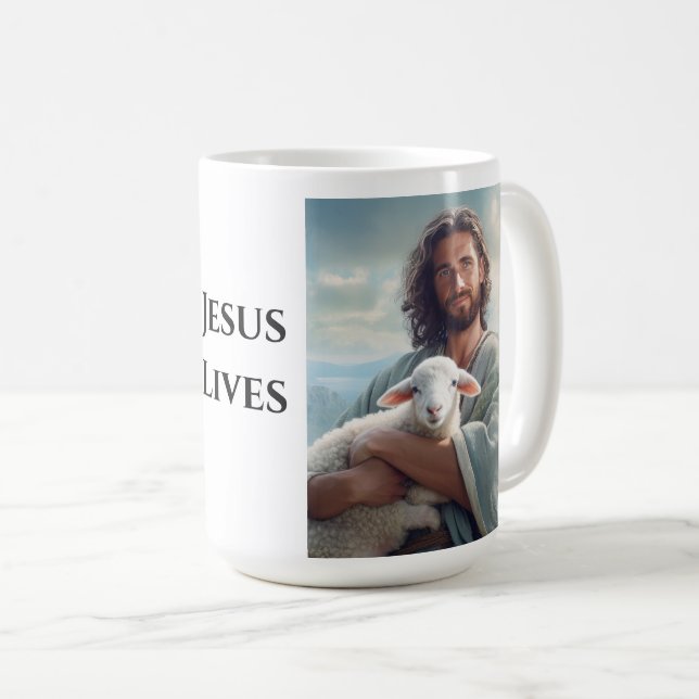 Kaffee Tasse Jesus lebt (VorderseiteRechts)
