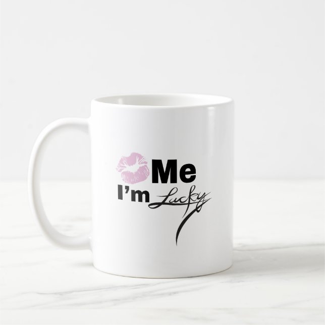Kaffee-Tasse: Küss mir, dass ich glücklich bin Kaffeetasse (Links)