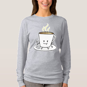 Kaffee-Tasse latte Kaffee, der Zucker isst, T-Shirt