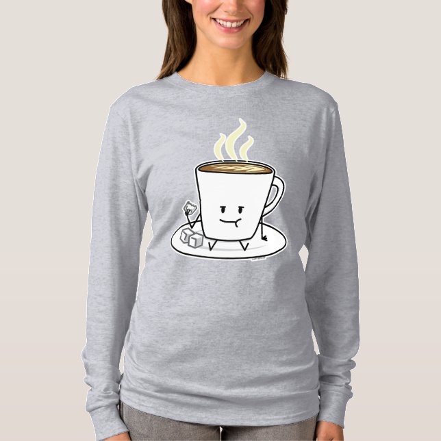 Kaffee-Tasse latte Kaffee, der Zucker isst, T-Shirt (Vorderseite)