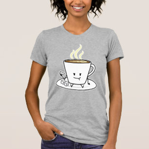 Kaffee-Tasse latte Kaffee, der Zucker isst, T-Shirt