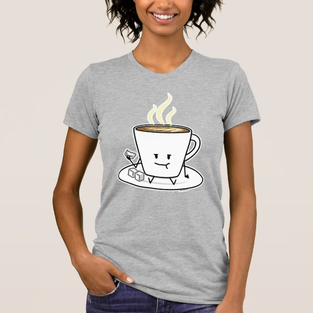 Kaffee-Tasse latte Kaffee, der Zucker isst, T-Shirt (Vorderseite)