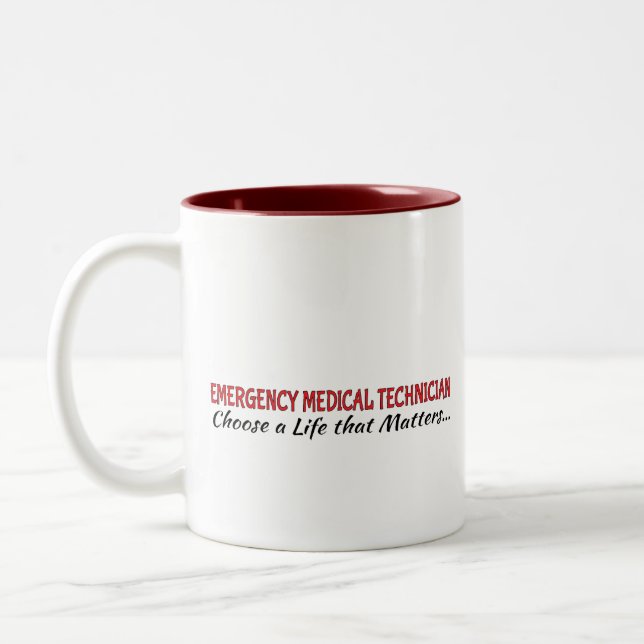 Kaffee-Tasse: Medizinischer Notfalltechniker Zweifarbige Tasse (Links)