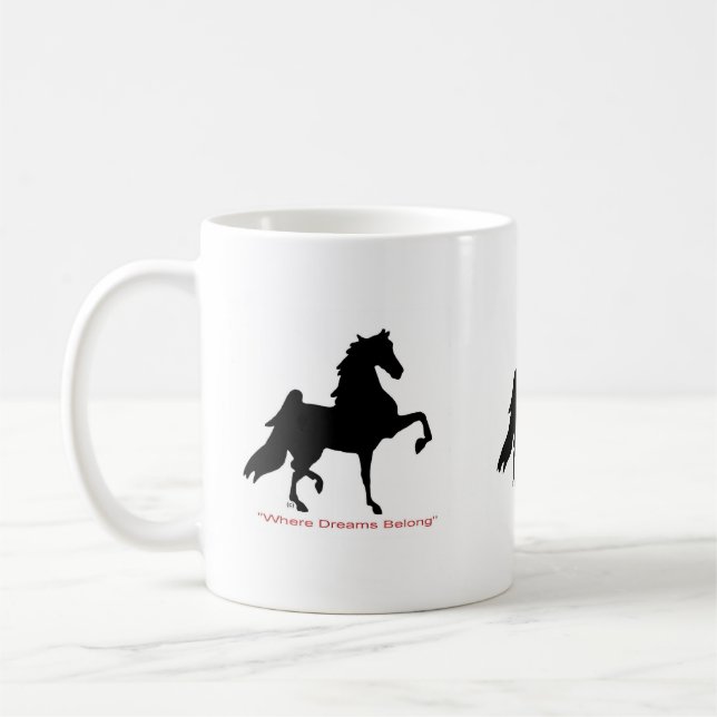 Kaffee-Tasse mit Amerikaner Saddlebreds Kaffeetasse (Links)