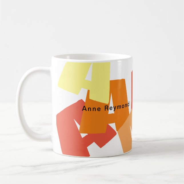 Kaffee-Tasse mit Big Color-Initialen Kaffeetasse (Links)