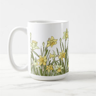 Kaffee-Tasse mit Blumenrand, gelbe Schnauze  Kaffeetasse