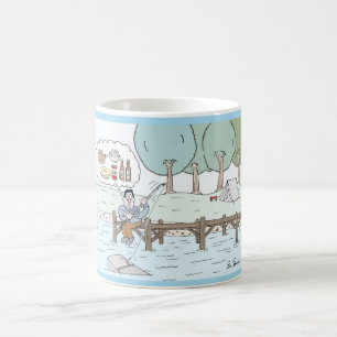 Kaffee-Tasse mit Fischern Kaffeetasse