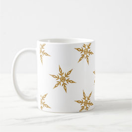 Kaffee-Tasse mit Glitzer-Goldschneeflocken Kaffeetasse