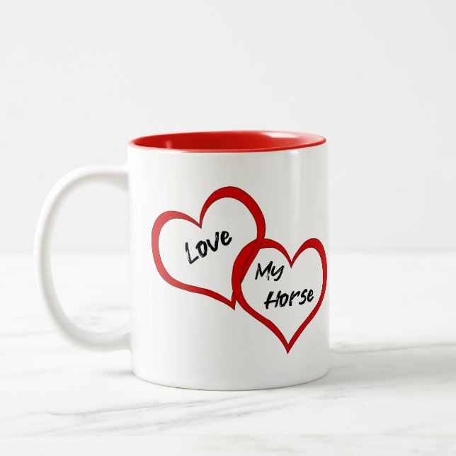 Kaffee Tasse mit Liebe mein Pferdedesign (Links)