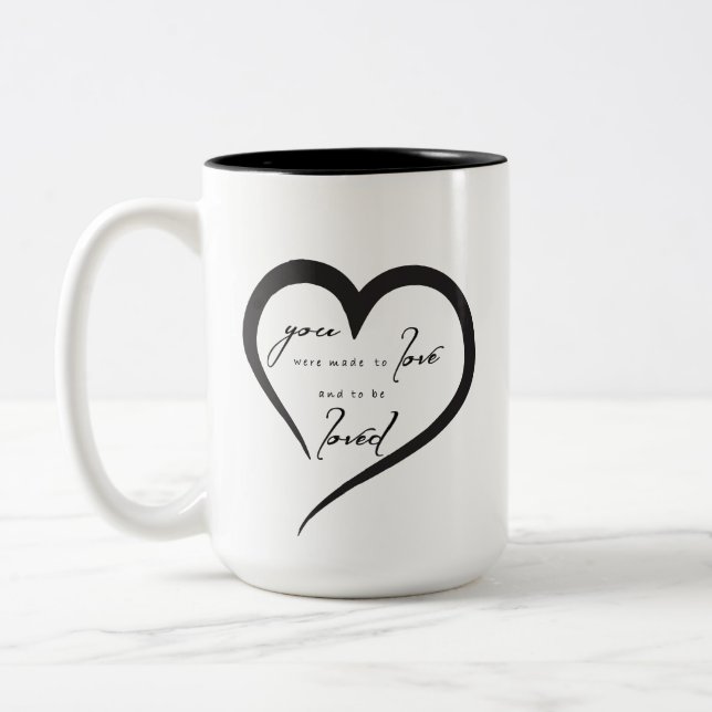 KAFFEE-TASSE MIT LIEBE SEHR ZWEIFARBIGE TASSE (Links)