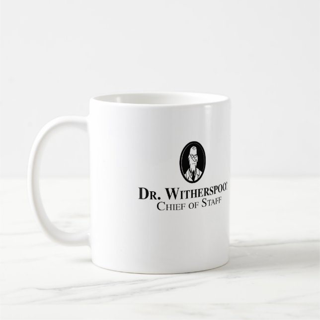Kaffee-Tasse mit Logo "Dr. Witherspoon" Kaffeetasse (Links)
