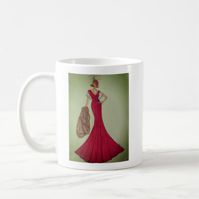 Kaffee-Tasse mit Mode-Illustration Tasse (Links)