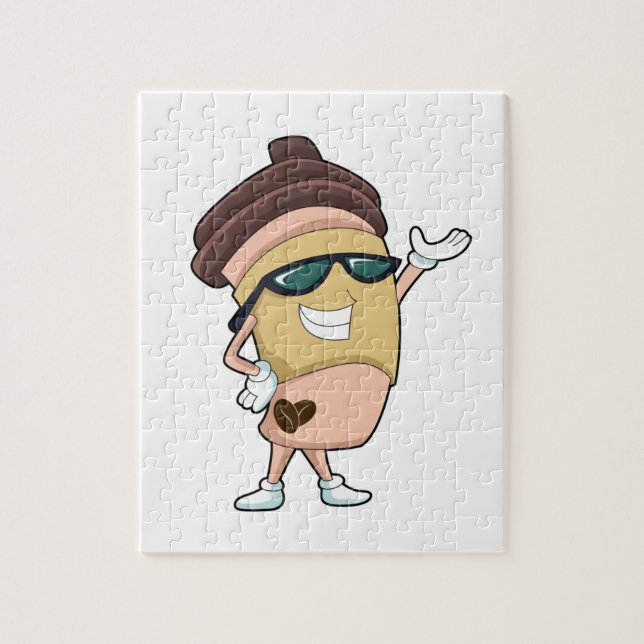 Kaffee-Tasse mit Sonnenbrille Puzzle (Vertikal)