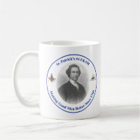 Kaffee-Tasse mit St. Patrick's #4-Logo auf zwei Se