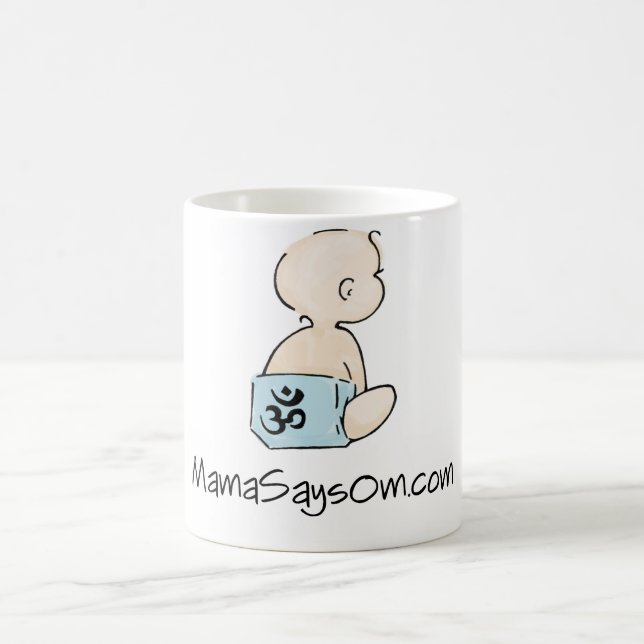 Kaffee-Tasse Mutter-Says OM (Junge) Tasse (Mittel)